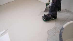 Self-Leveling Concrete Liquid on Floor | Poly Projacking