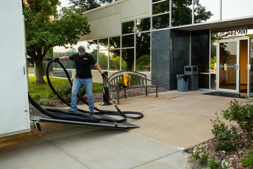 image of a man polyacking urban infrastructure