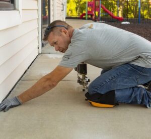 Concrete repair - image of a man repairing concrete